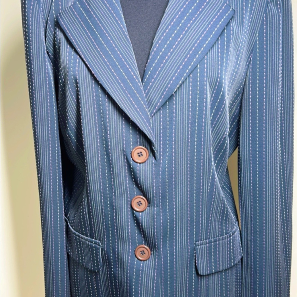 Courtenay Blue Pinstripe Blazer - Picture 3 of 13